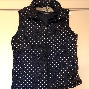Warm polka dot puffer vest from Lands End